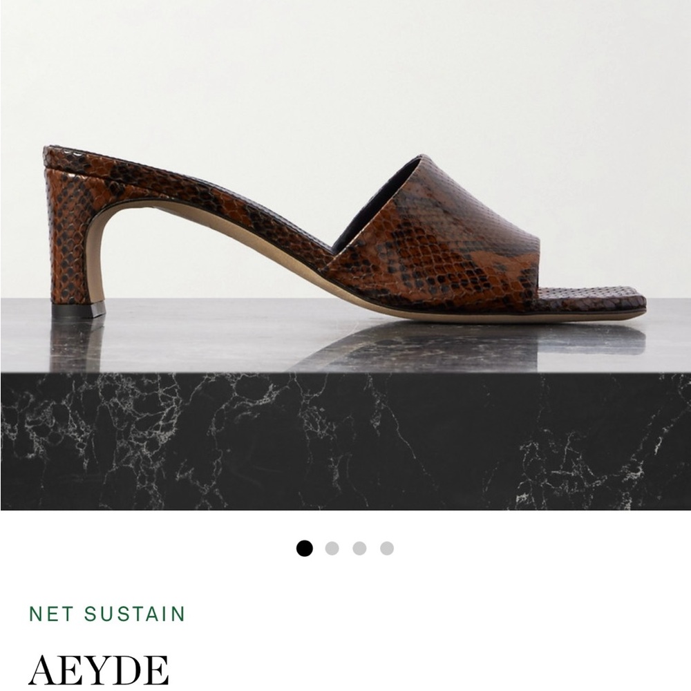 AEYDE Jeanie snake effect leather mules 39 NIB